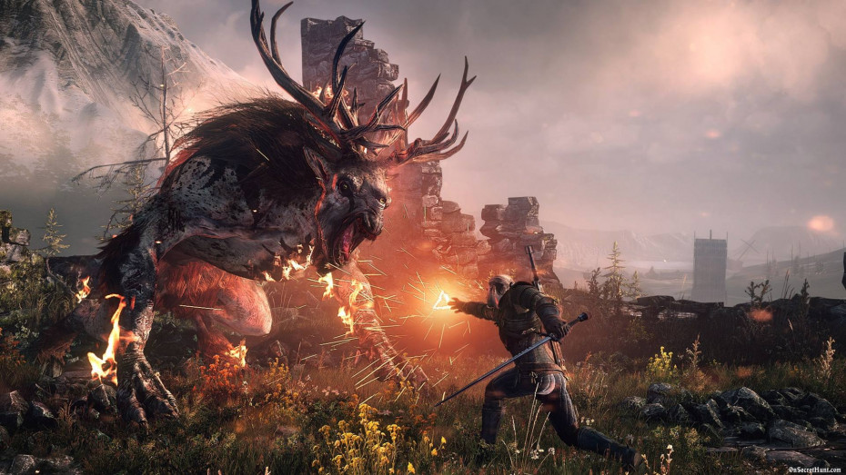 The Witcher 3 Wild Hunt Killing Monsters
