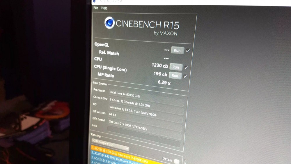 Core i7 8700K Cinebench