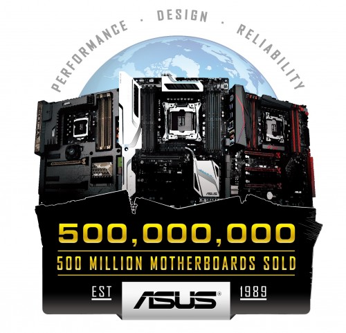 ASUS Celebrates 500 Million Motherboard Sales Logo