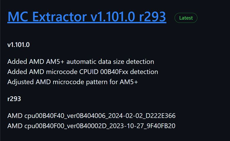 AM5 est mentionné dans l'outil MC Extractor 2