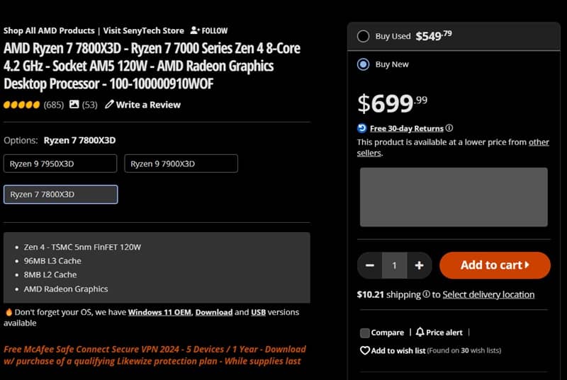 AMD Ryzen 7 7800X3D