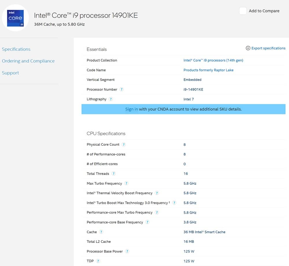 Intel Core i9 14901KE