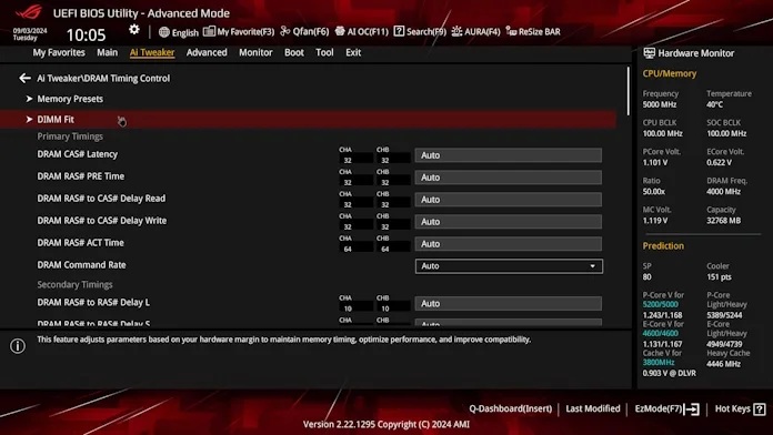 dimm fit bios