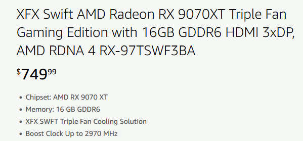 XFX Swift RX 9070 XT