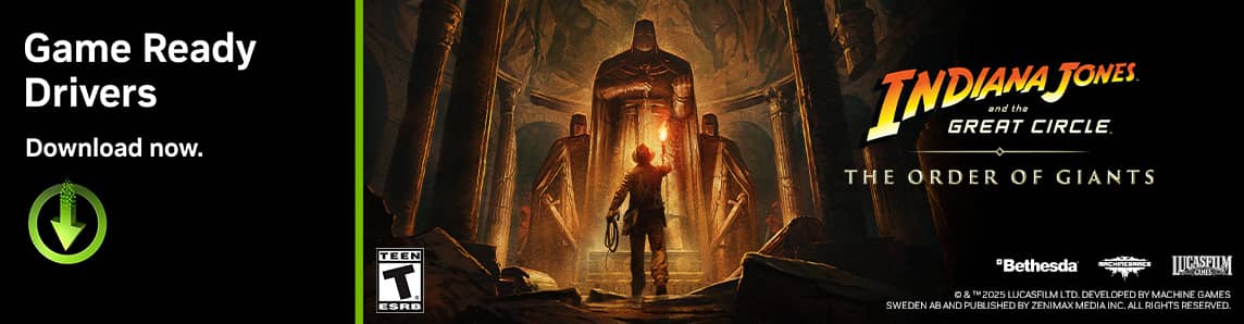 indiana jones great circle order of giants geforce game ready driver gfe grd 1144x298 banner
