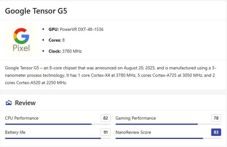 Google Tensor G5