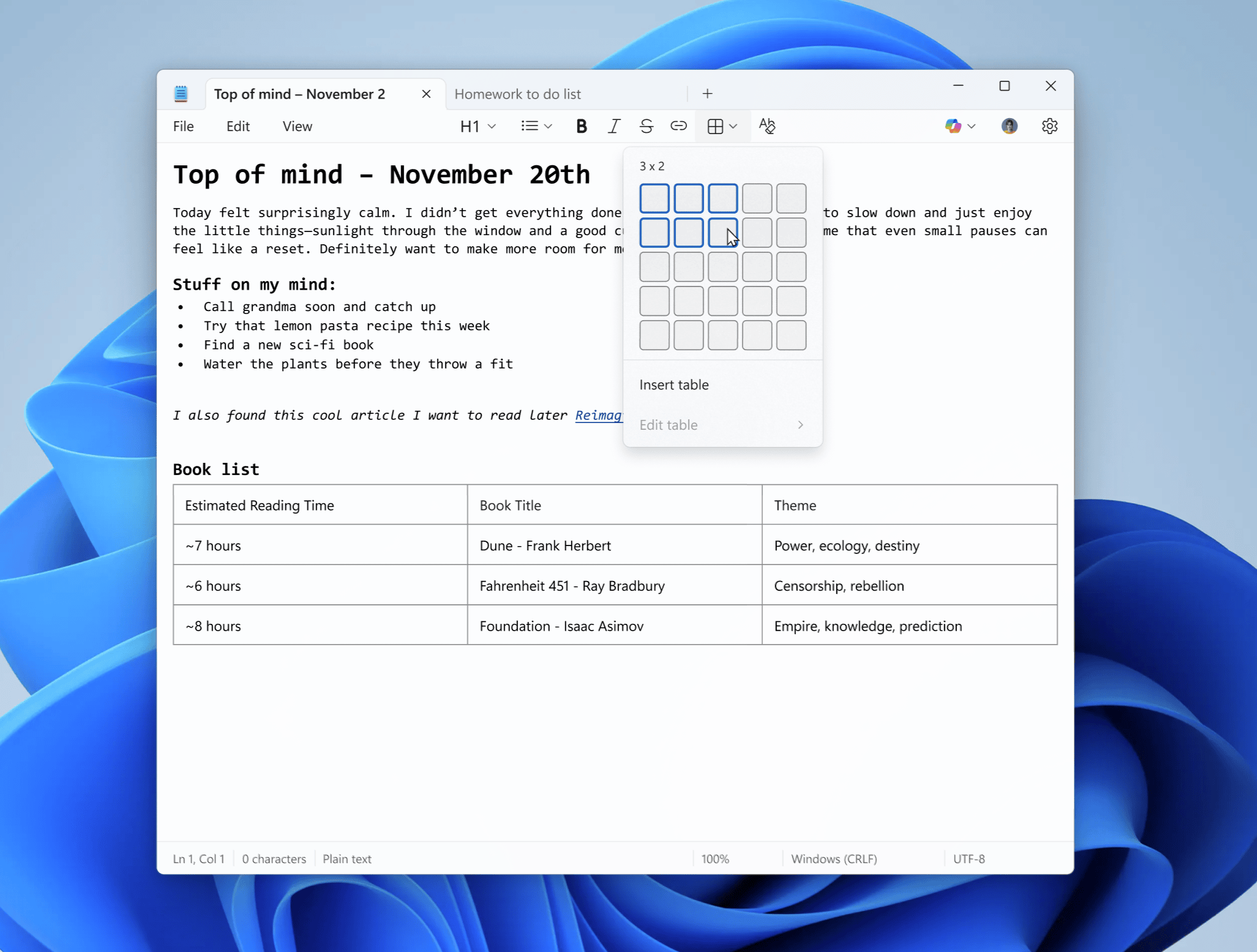 NotepadMarkdownTables