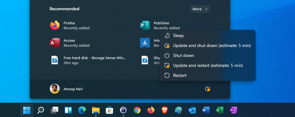 windows 11 restart and update
