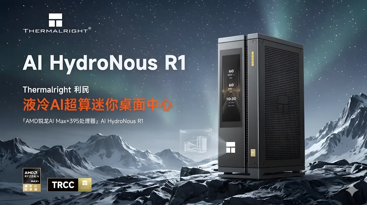 Thermalright показала AI HydroNous R1 — мини-ПК с водяным охлаждением и Ryzen AI Max+ 395 до 176 Вт