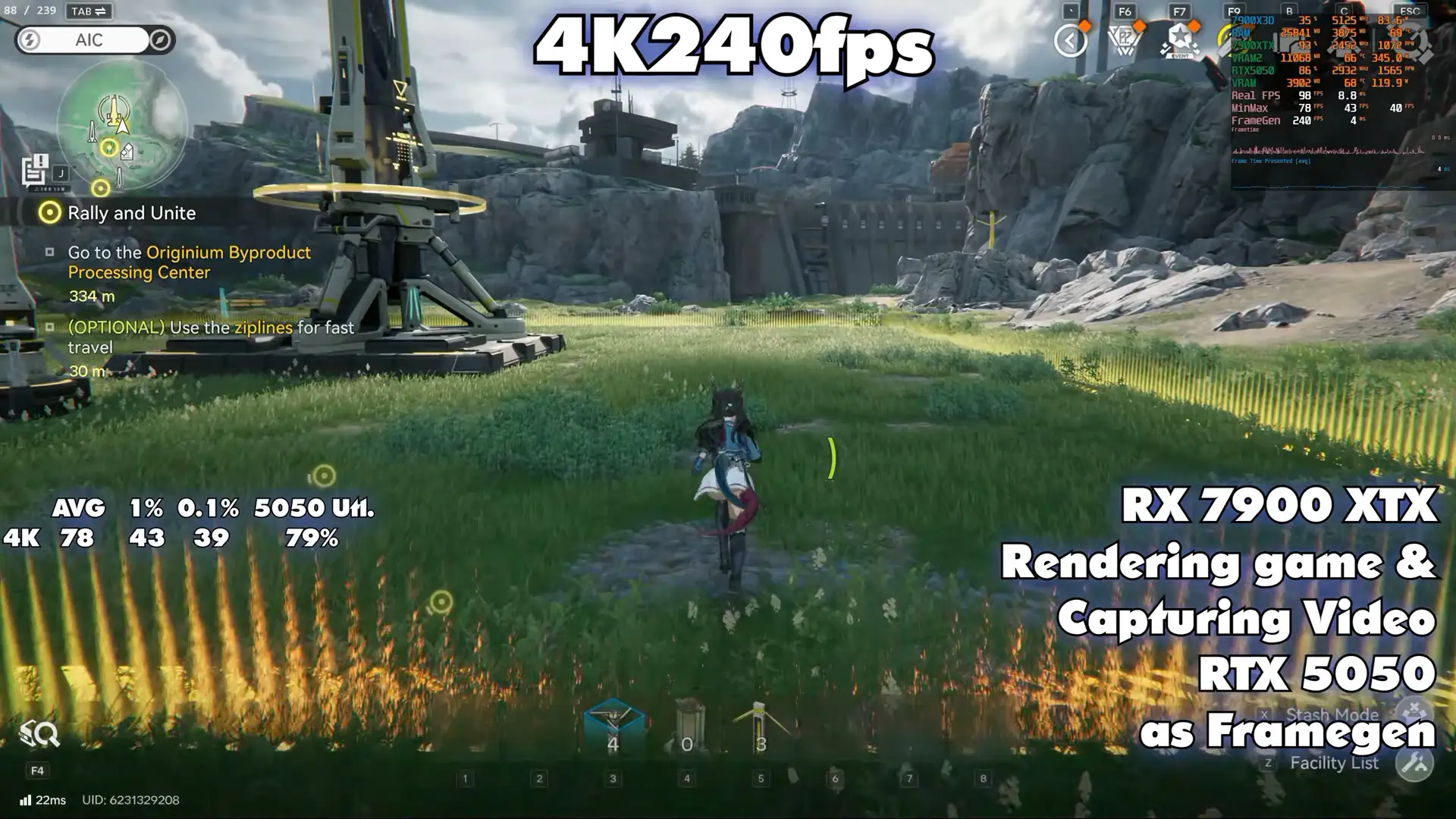 Гибрид RX 7900 XTX и RTX 5050 выдал 240 FPS в 4K с Lossless Scaling