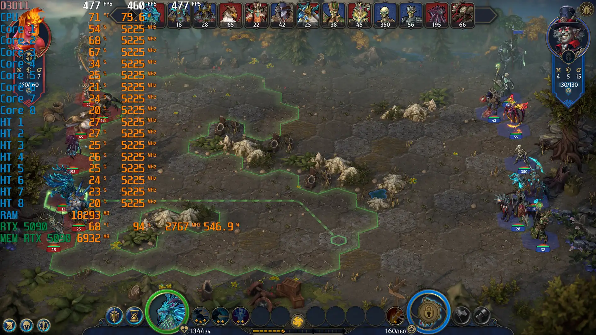 Heroes of Might and Magic Olden Era выдает 500 FPS в 4K на RTX 5090