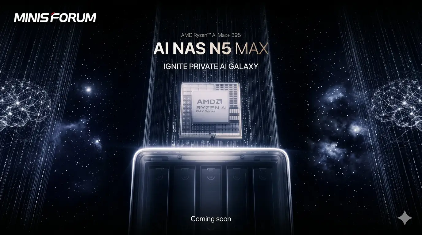 Minisforum готовит AI NAS на Ryzen AI Max+ 395 — до 64 ГБ и 200 ТБ хранения