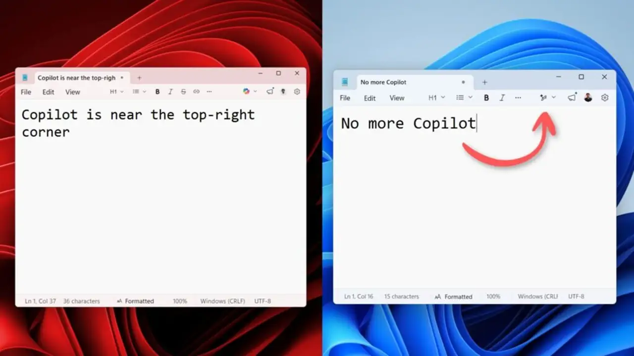 Microsoft убирает Copilot из интерфейса Windows 11