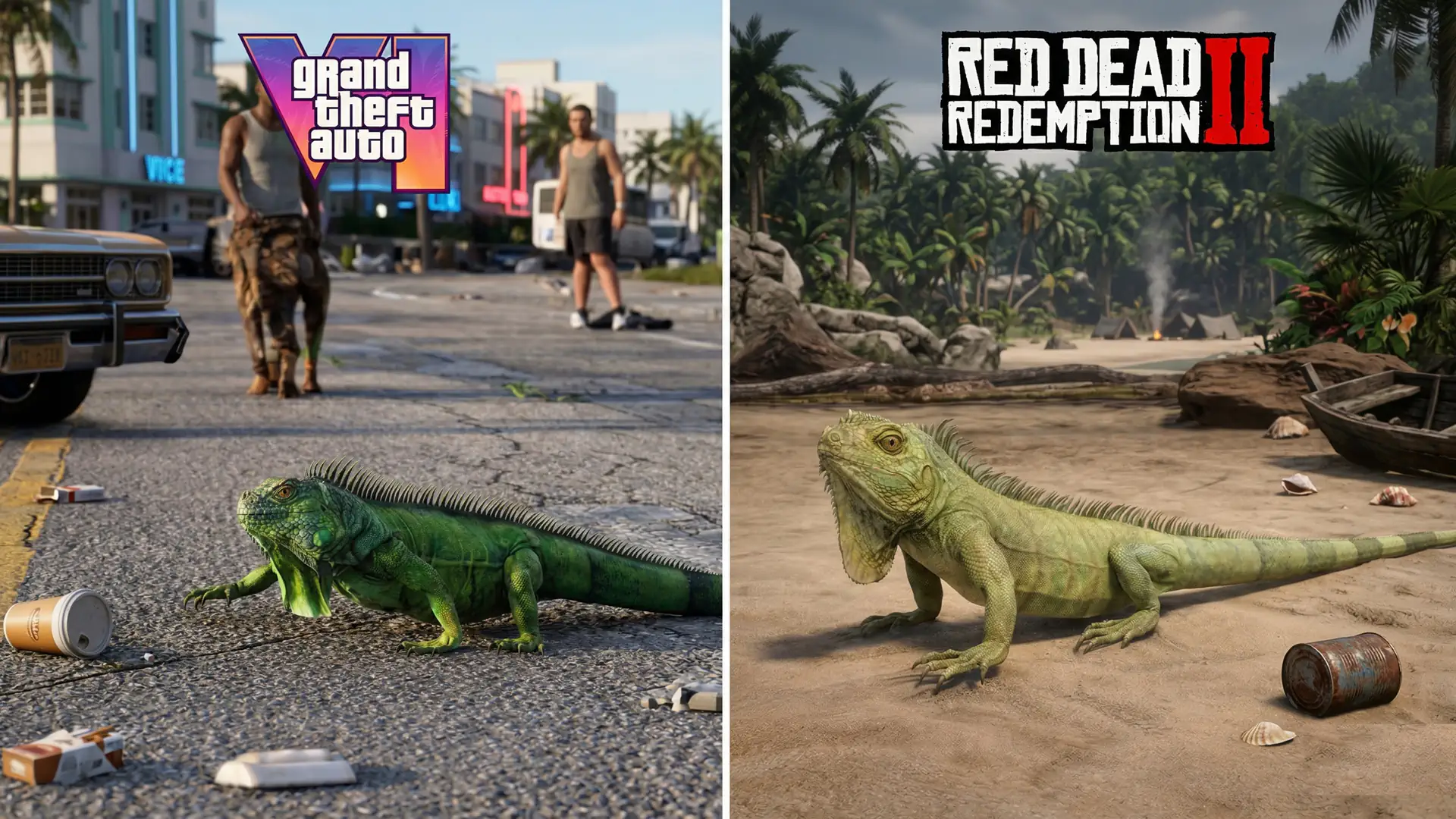 Модель игуаны из GTA 6 оказалась намного детальнее из RDR 2