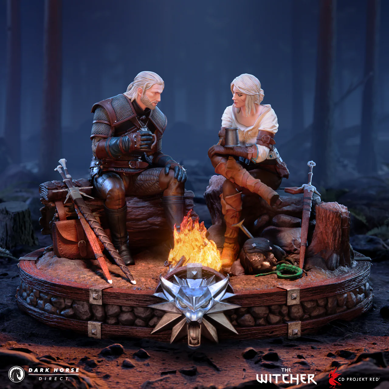 Withcer Geralt Ciri Fireside Statue 1080 DSP 22