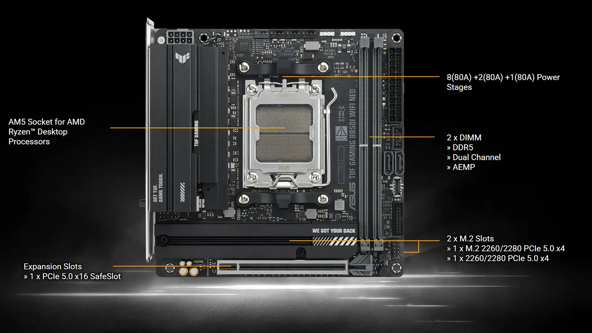 ASUS представила доступную Mini-ITX плату TUF Gaming B850I WIFI NEO для Ryzen