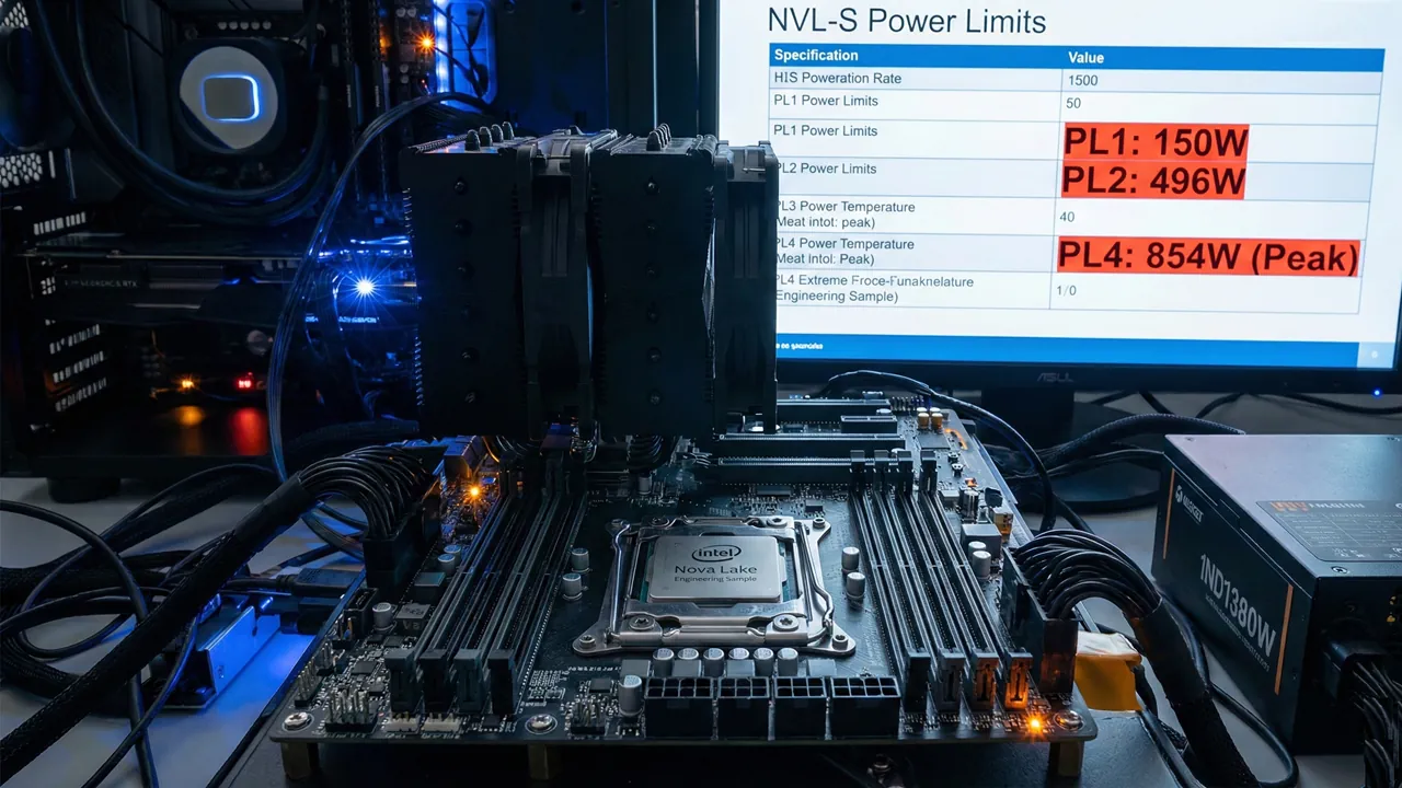 Процессор Intel Nova Lake тестировался с лимитом мощности PL4 854 Вт