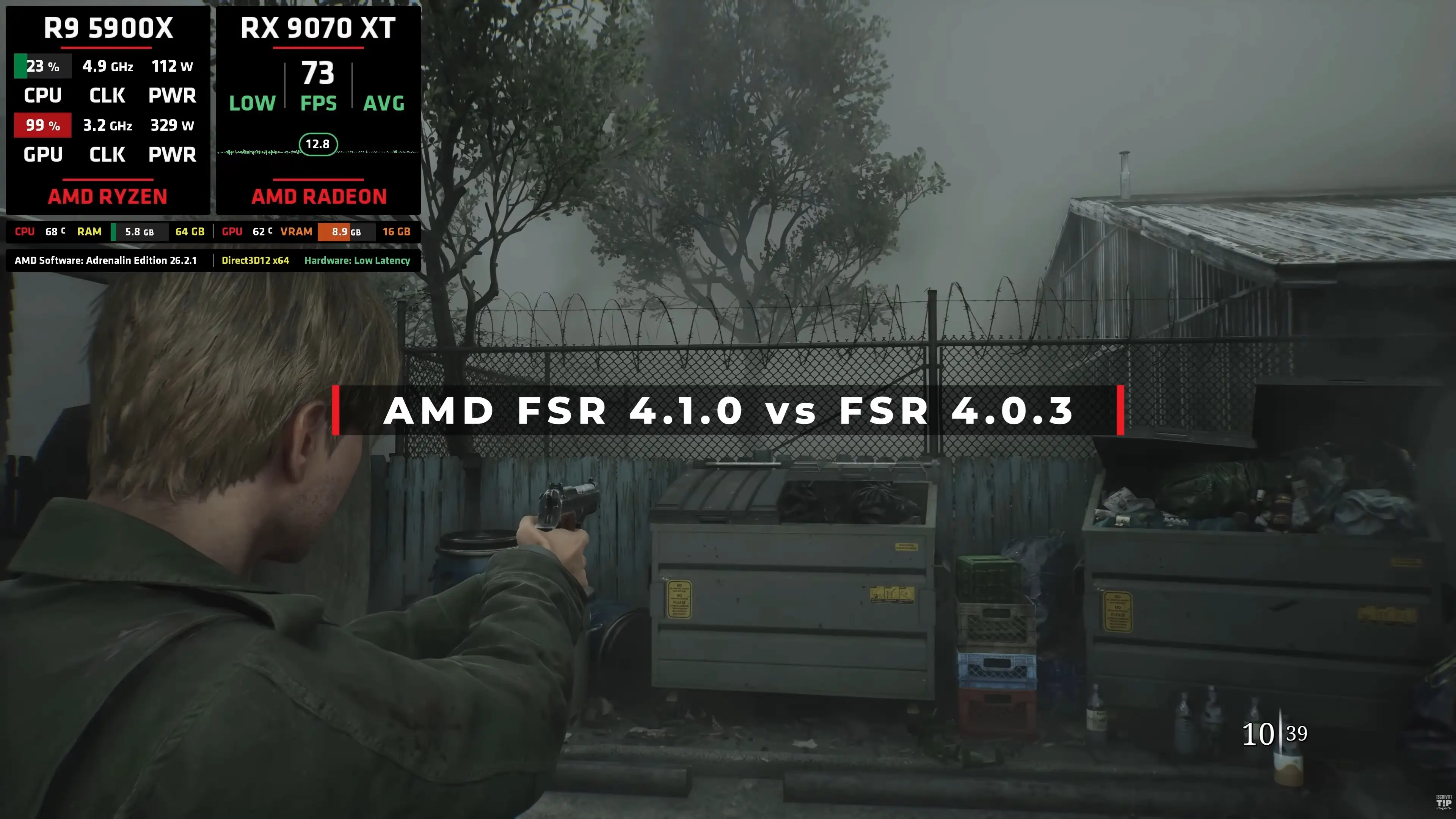 Сравнение AMD FSR 4.1 и FSR 4.0 на примере хоррора Silent Hill 2