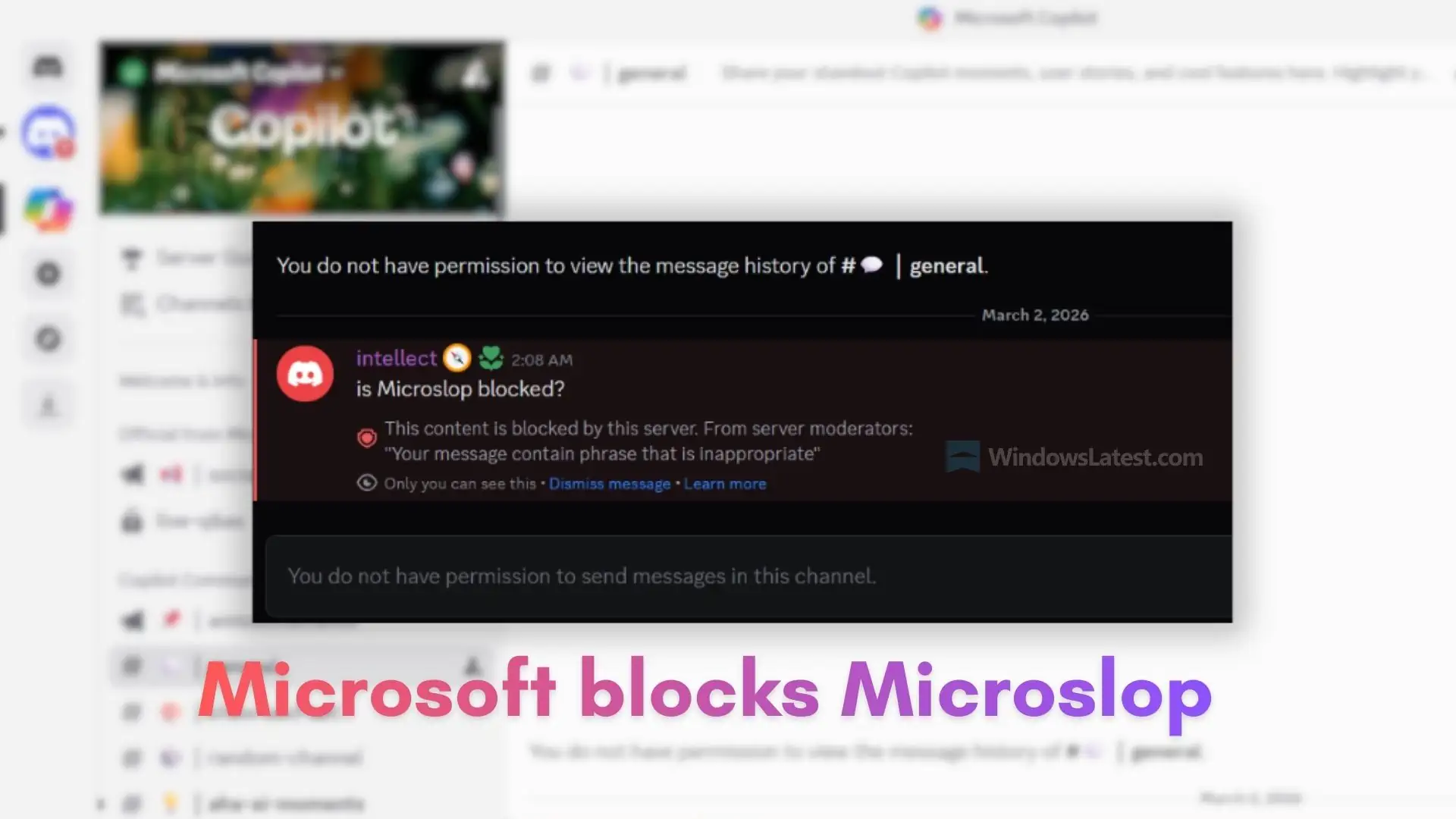 Microsoft блокирует пользователей за использование слова «Microslop»
