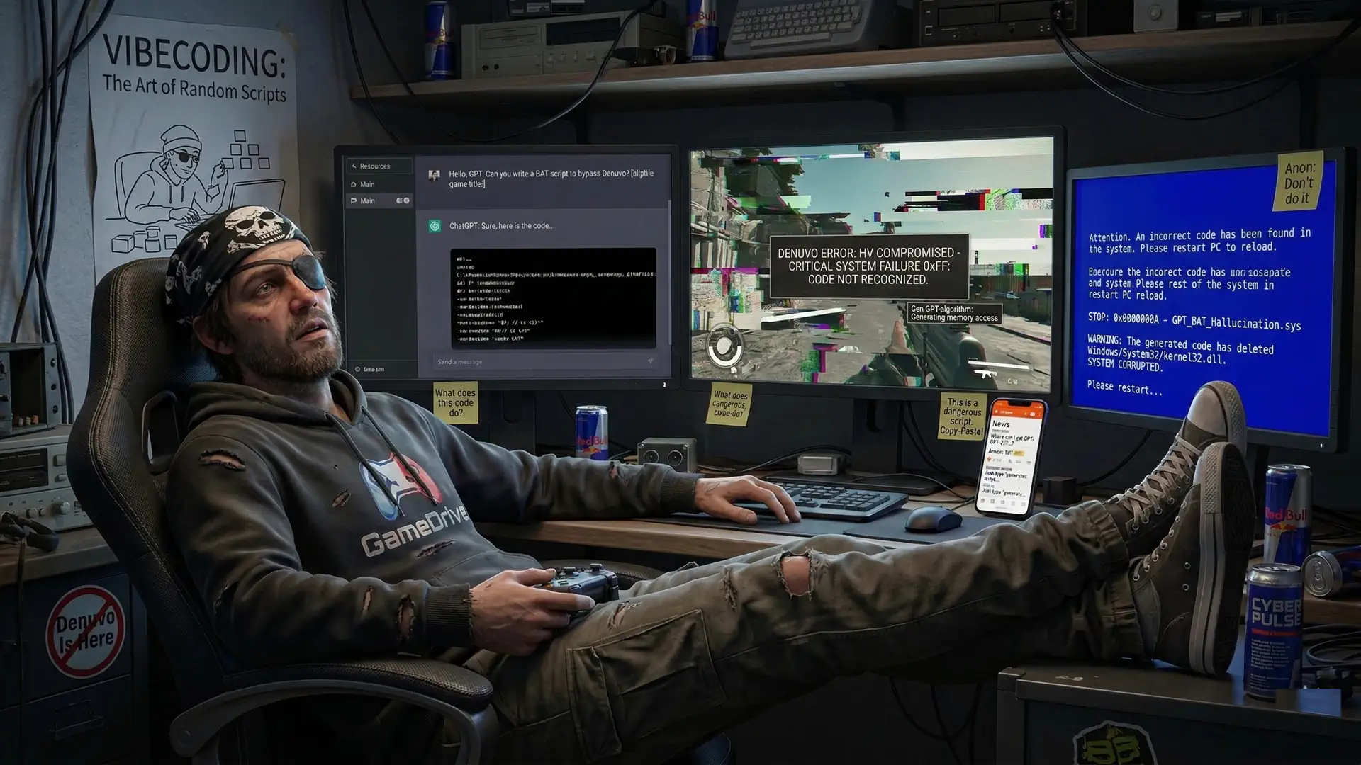 Пираты писали код взломов защиты Denuvo через чат ChatGPT