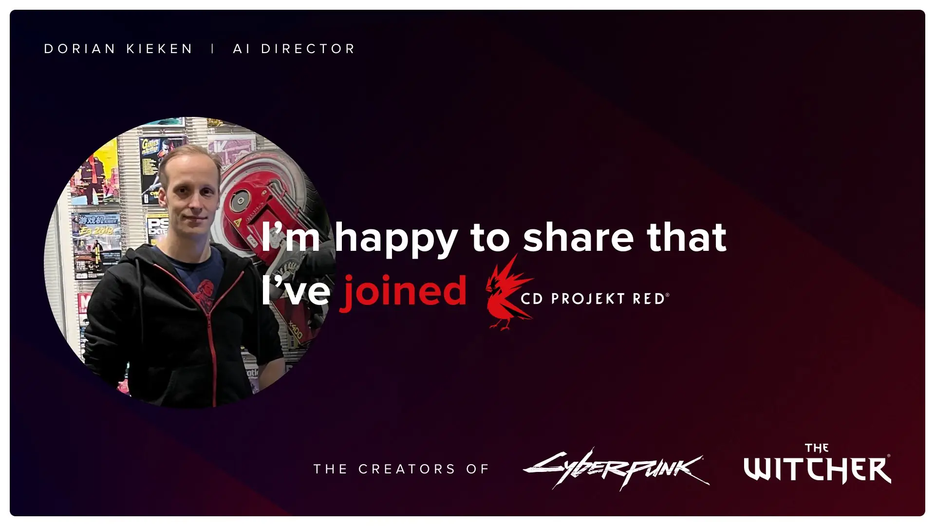 Ветеран BioWare Дориан Кикен подтвердил переход в CD Projekt RED