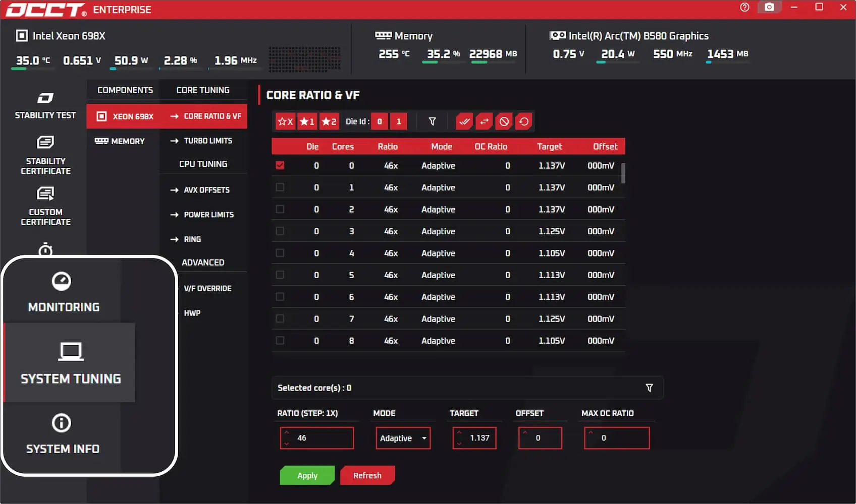occt intel system tuning gamegpu