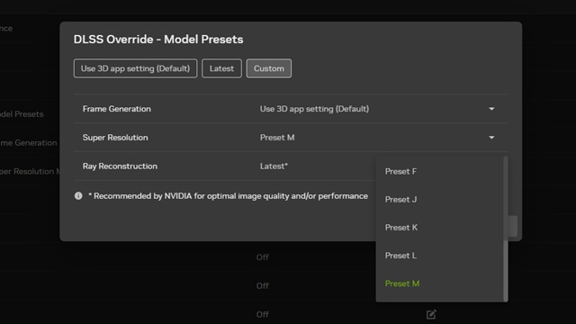 Руководство по активации DLSS 4.5 и пресетов M/L через NVIDIA App