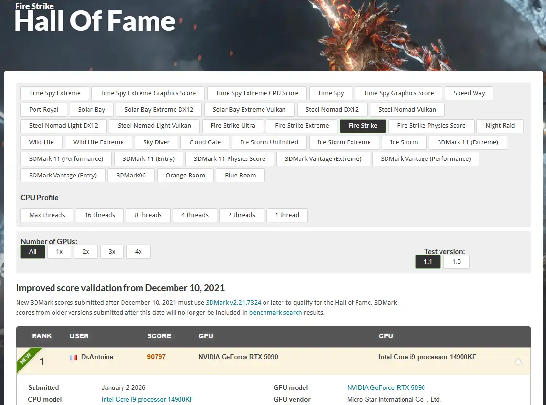 3Dmark Fire Strike gamegpu
