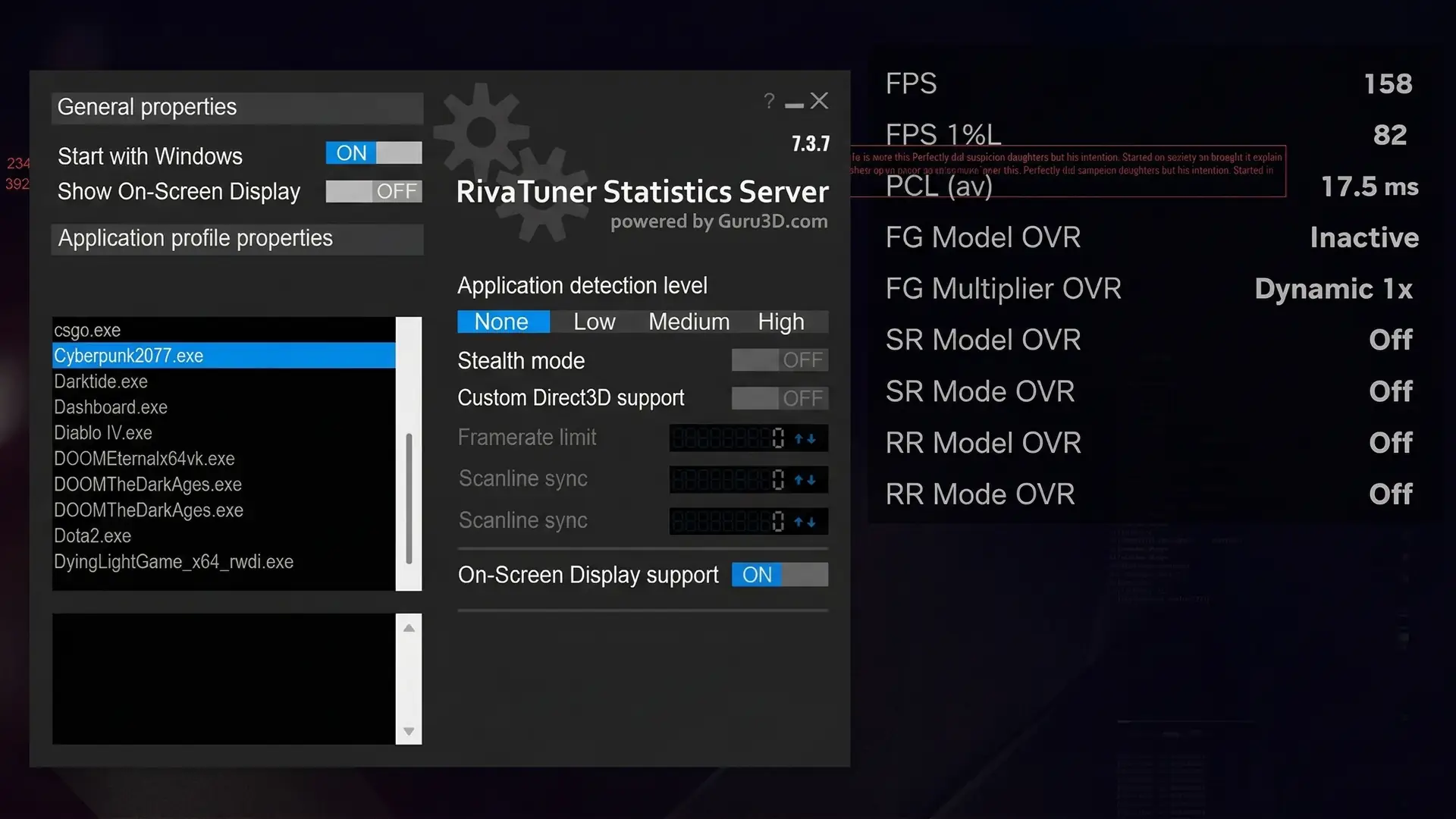 Rivatuner Statistics Server вызывает конфликты с Dynamic MFG в новых играх