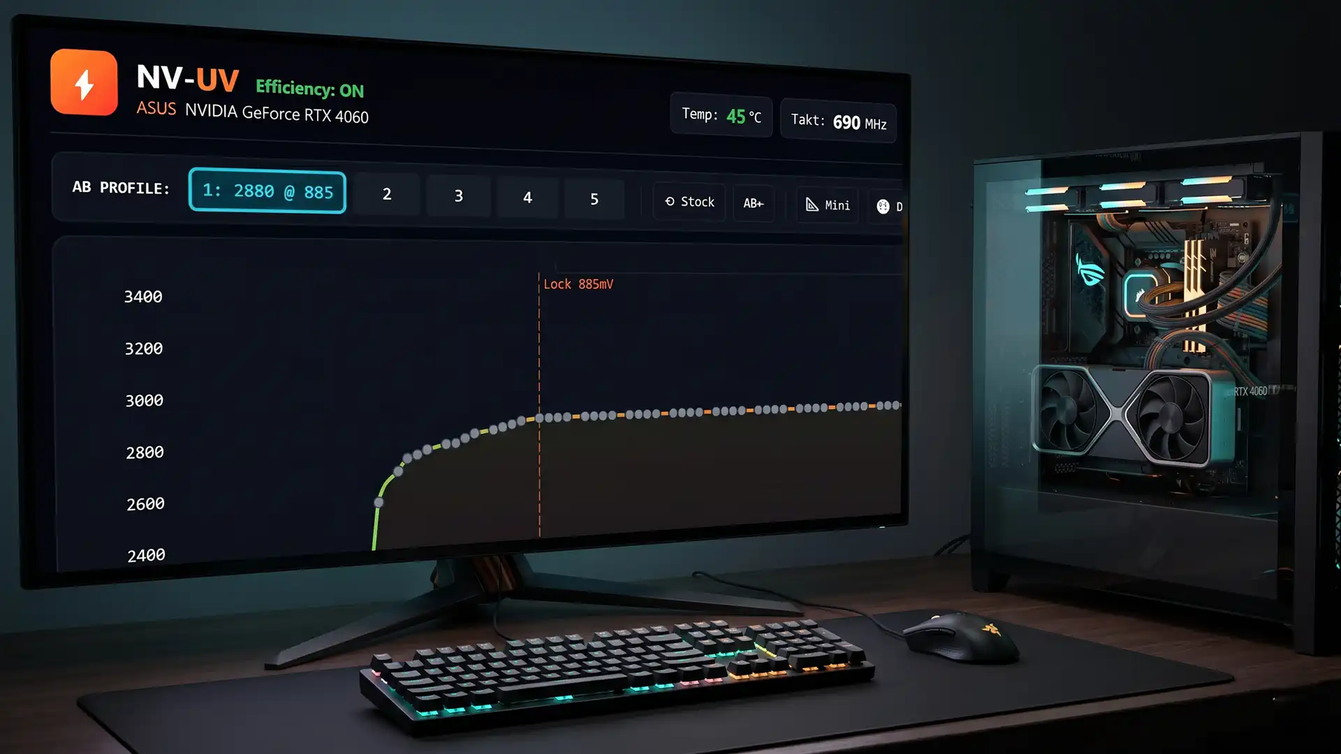 Готовые профили оптимизации для младших чипов RTX 40 появились в NV UV 0.95.1