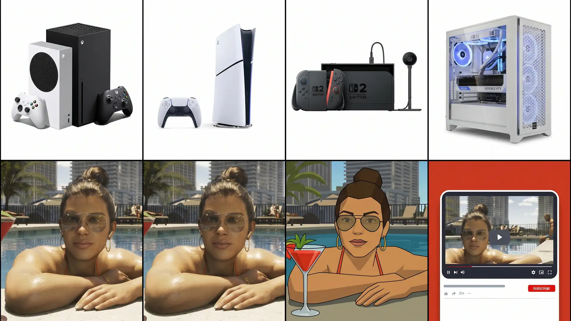 Сравнение версий Grand Theft Auto 6 на разных игровых платформах