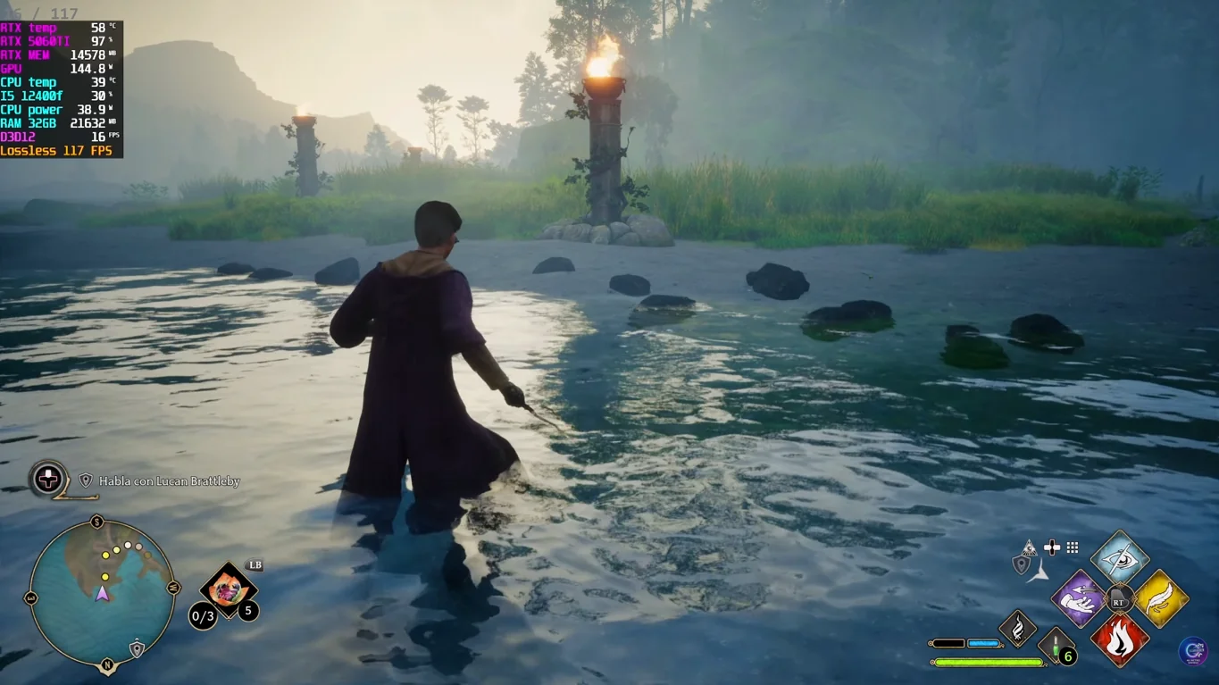 Lossless Scaling превратила 16 FPS в 4K в плавные 117 FPS в Hogwarts Legacy 