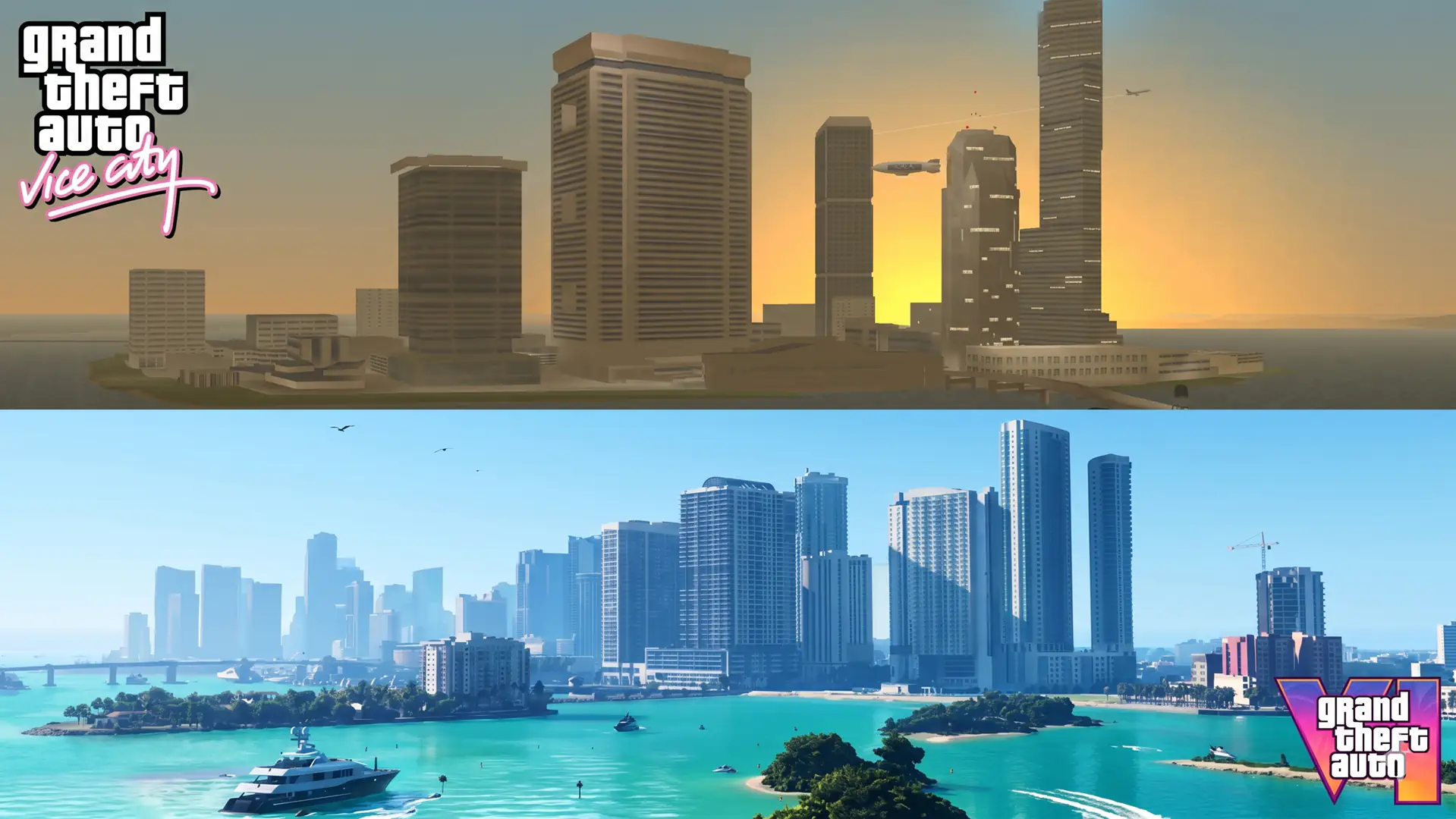 Vice City 22 года назад и сейчас в Grand Theft Auto VI
