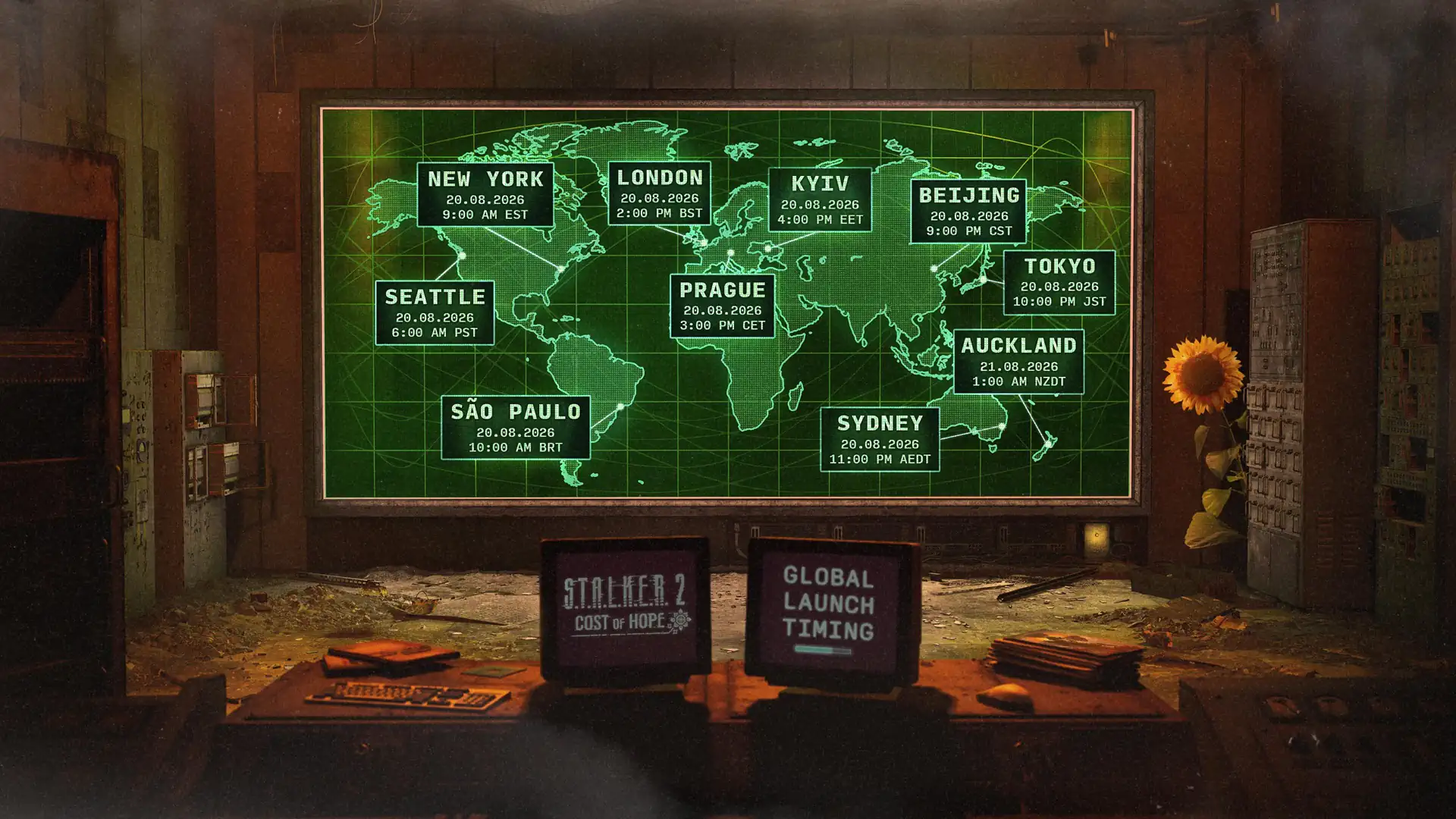 Точное время мирового запуска S.T.A.L.K.E.R. 2: Cost of Hope по странам