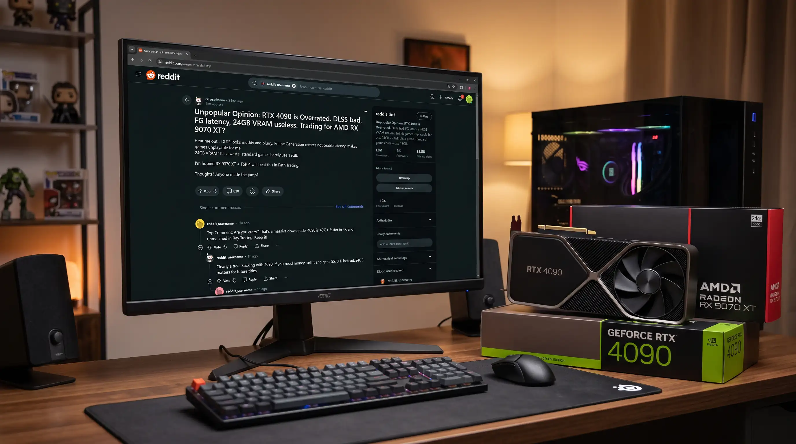 Владелец RTX 4090 захотел заменить ее на RX 9070 XT и нарвался на критику