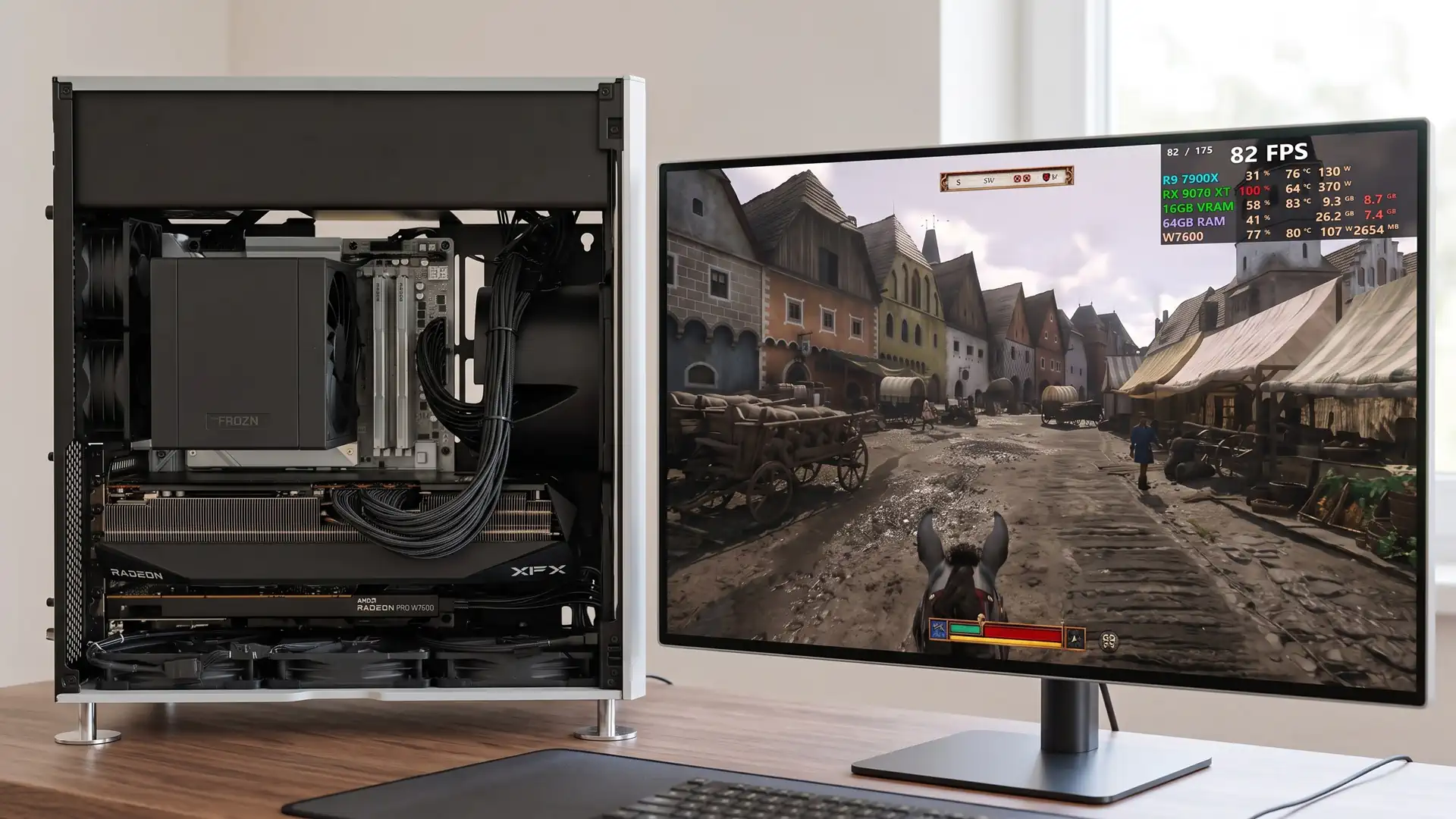 RX 9070 XT и Radeon Pro W7600 обеспечили 175 FPS в Kingdom Come Deliverance 2 через Lossless Scaling