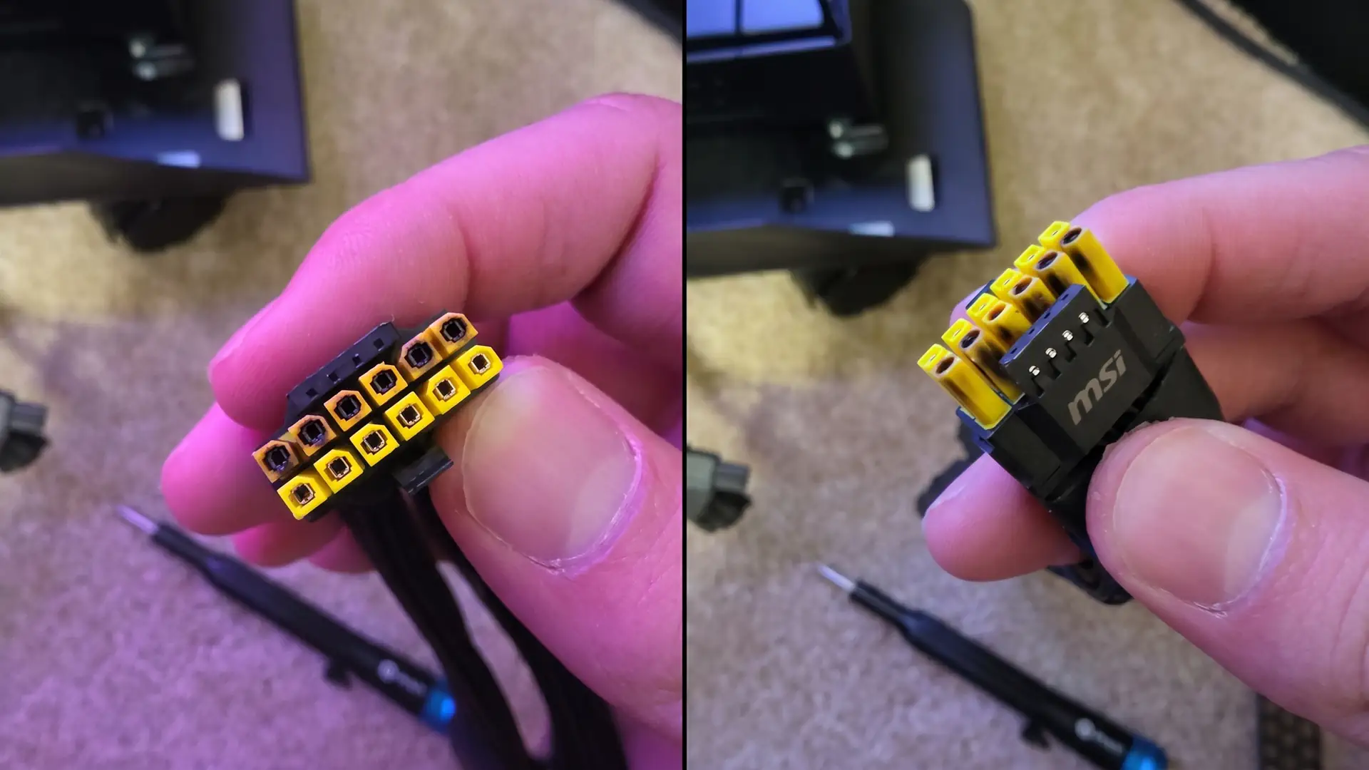 Оплавление силового кабеля питания привело к сбоям в работе видеокарты MSI GeForce RTX 5090 SUPRIM
