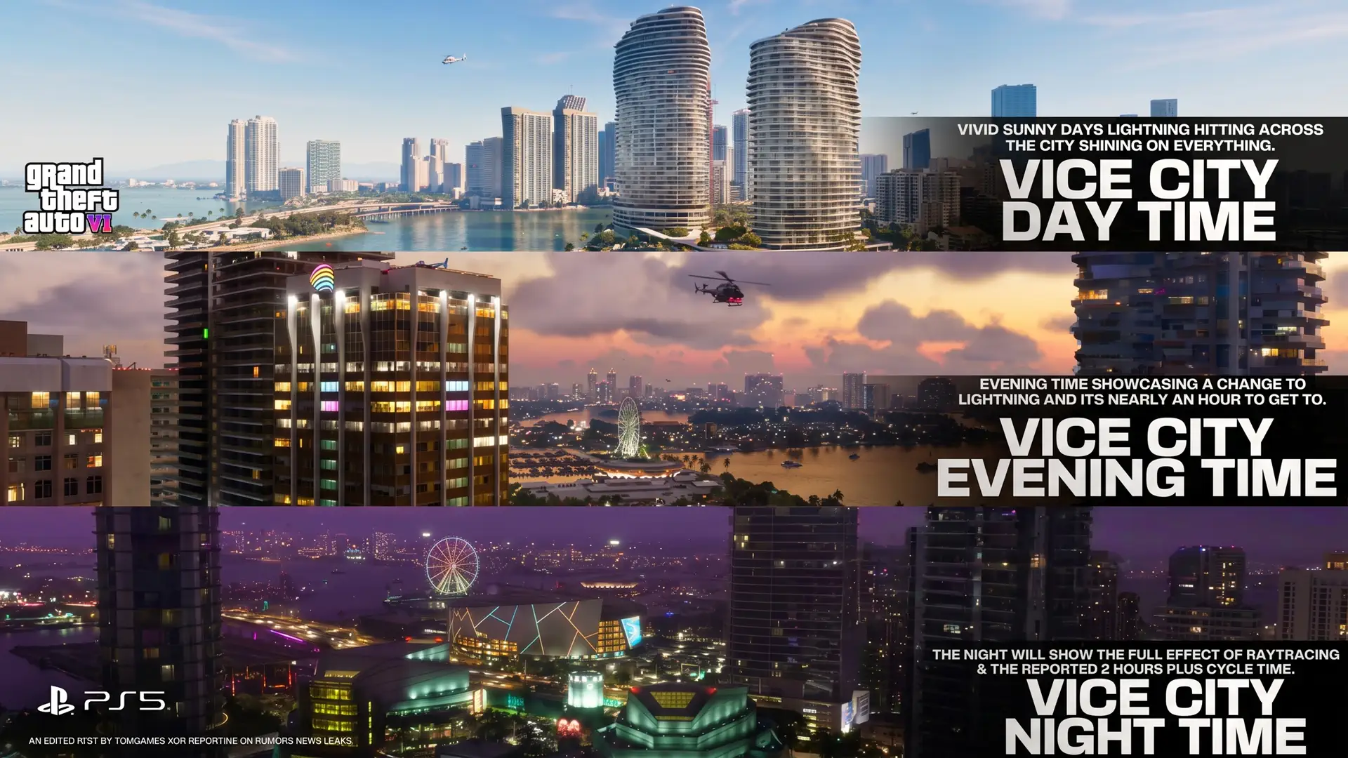 Утечки продемонстрировали сложную структуру смены суток в Grand Theft Auto 6