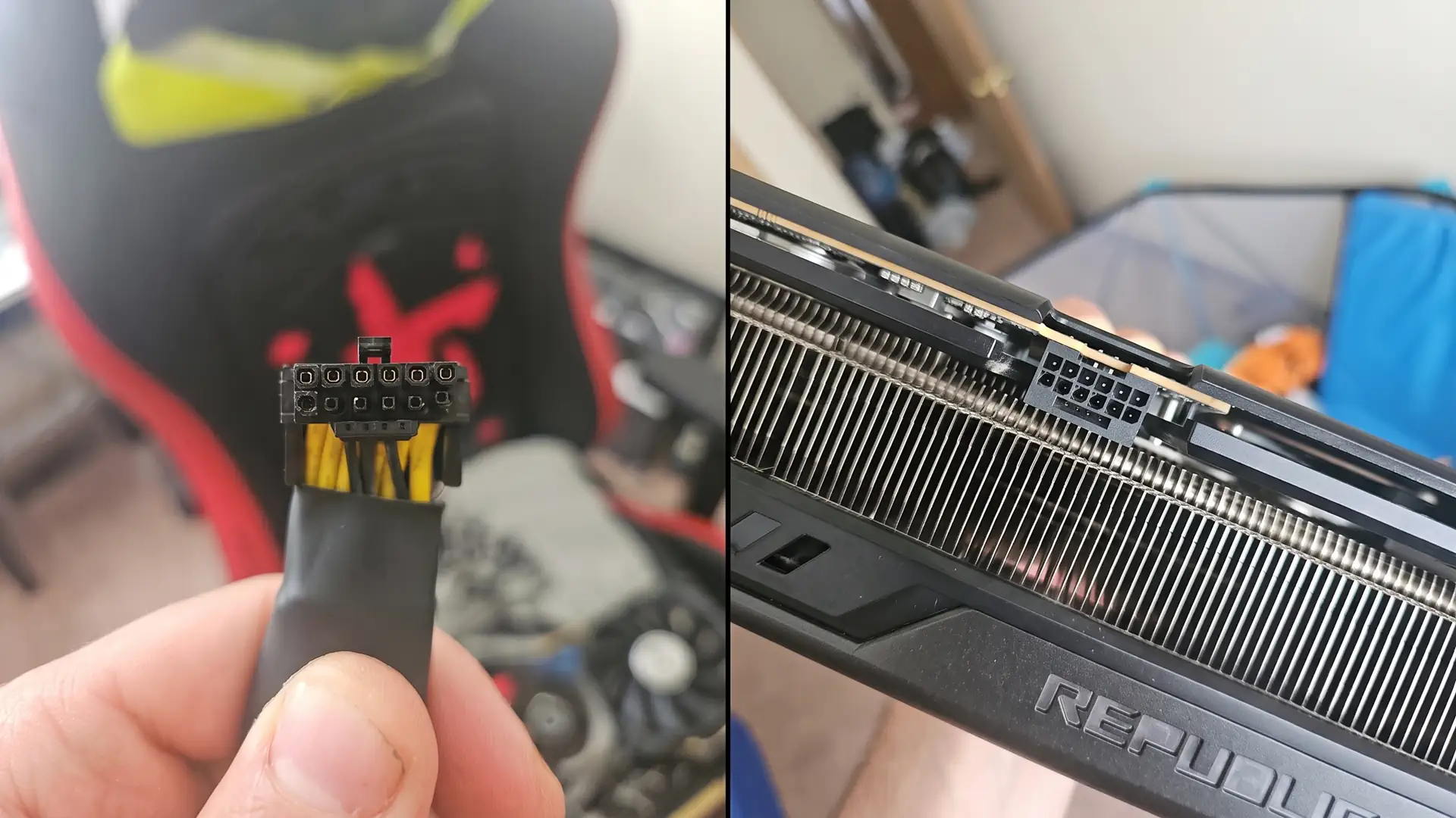 Расплавленный кабель питания 12VHPWR повредил разъем видеокарты RTX 4090