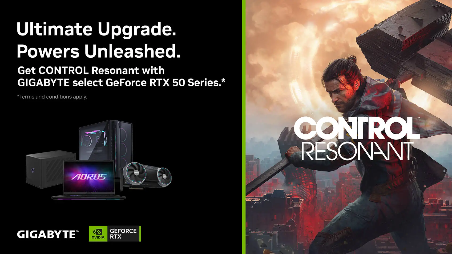 Игра CONTROL Resonant вошла в комплект поставки видеокарт GIGABYTE RTX 5070 и выше