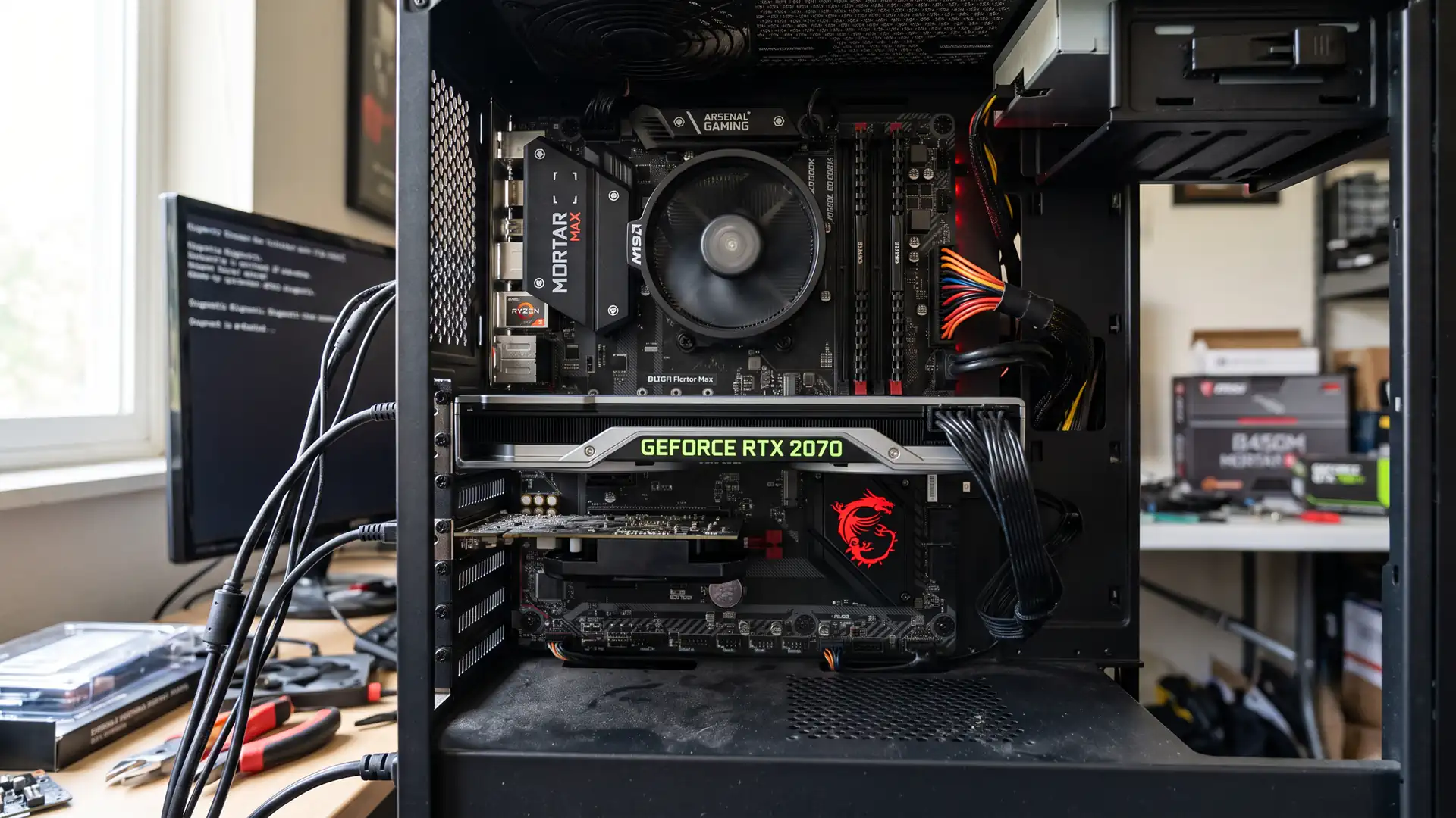 Комбинация GeForce RTX 2070 и GeForce GTX 750 Ti в Lossless Scaling в 1080p с 60 fps