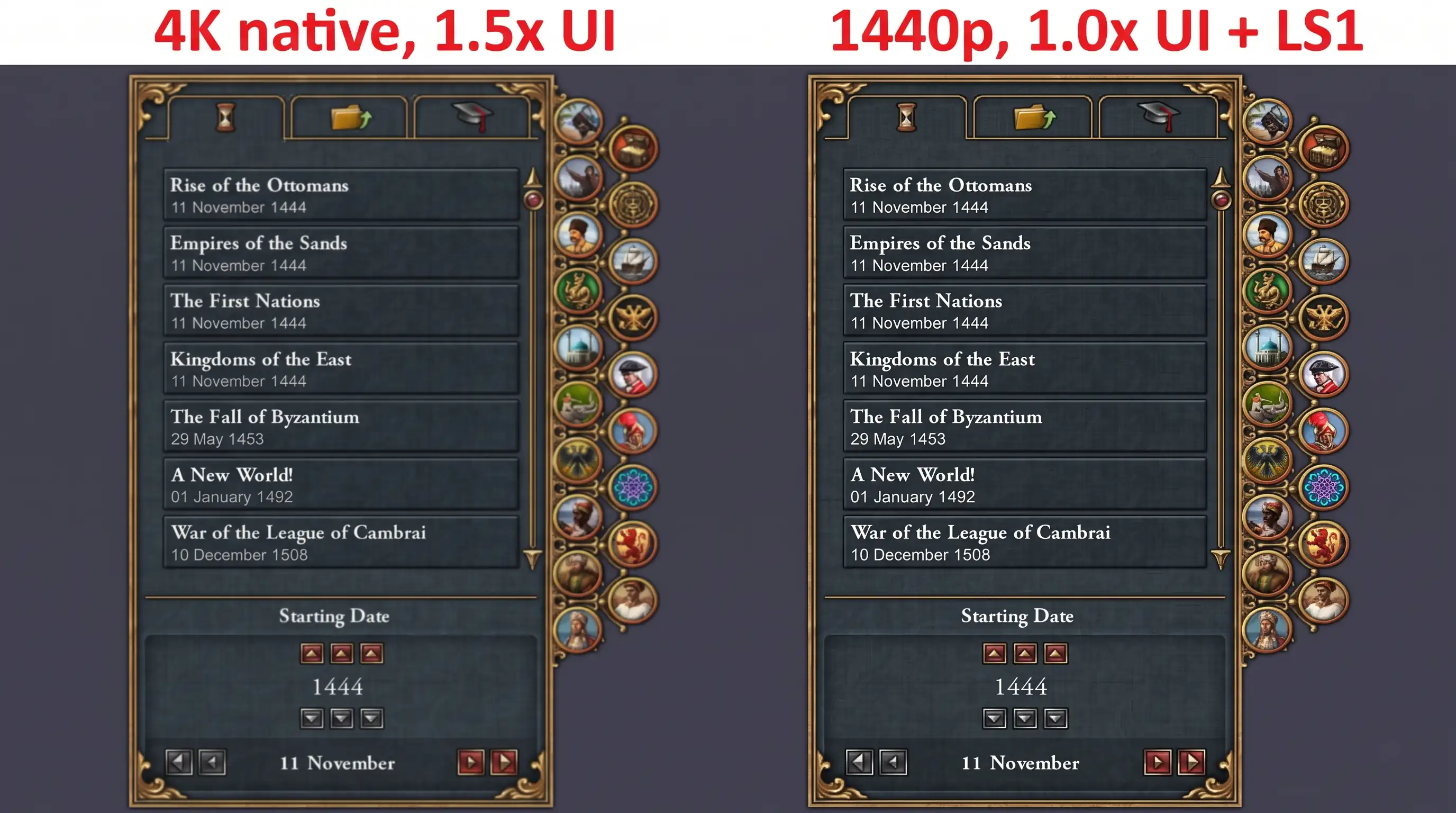 Размытый интерфейс Europa Universalis 4 в 4K исправили с помощью Lossless Scaling