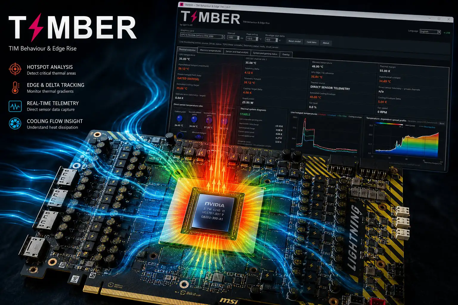 Утилита TIMBER 4 позволяет отслеживать температуру модулей GDDR7