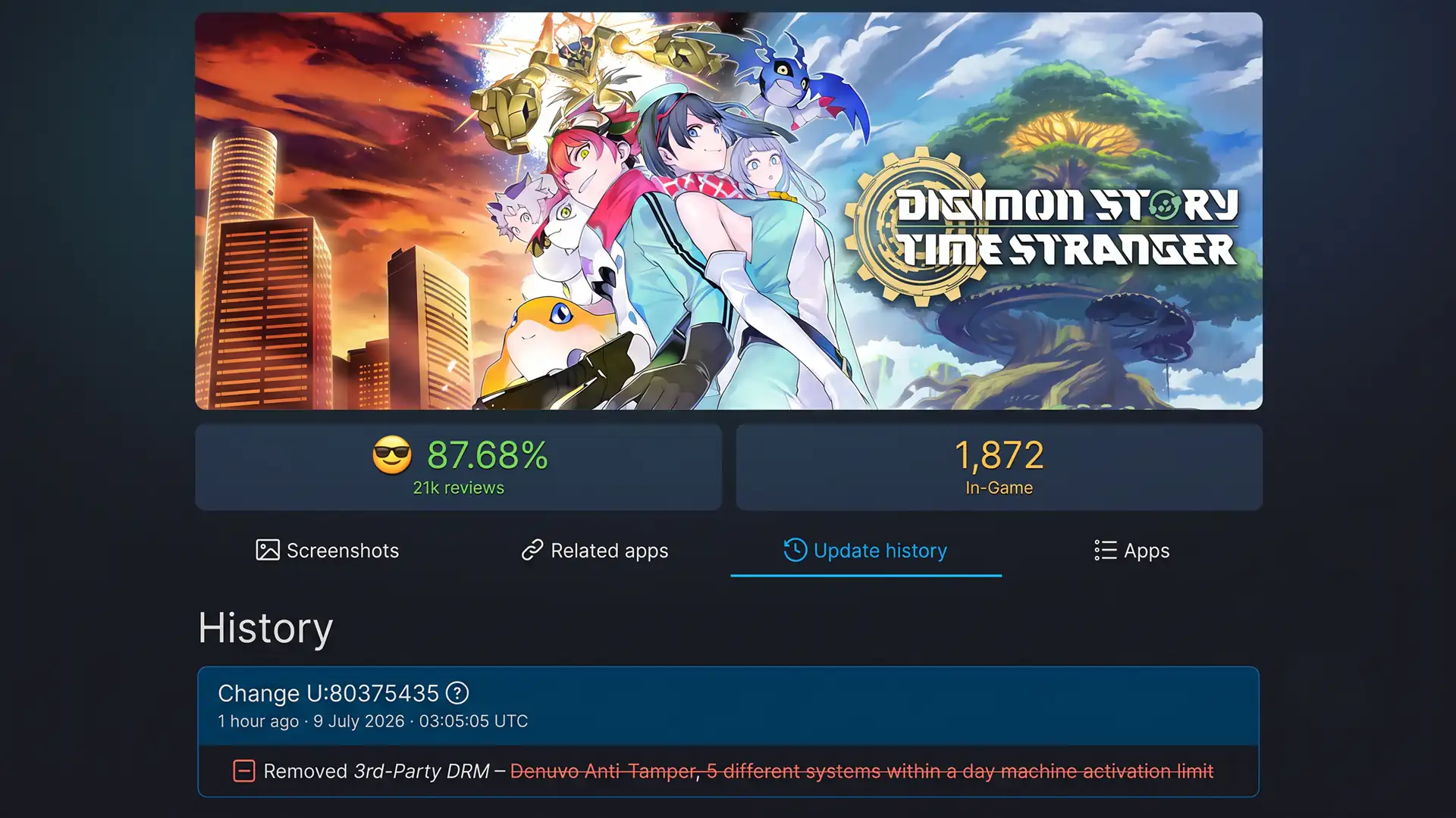 Из PC версии Digimon Story Time Stranger полностью удалили Denuvo