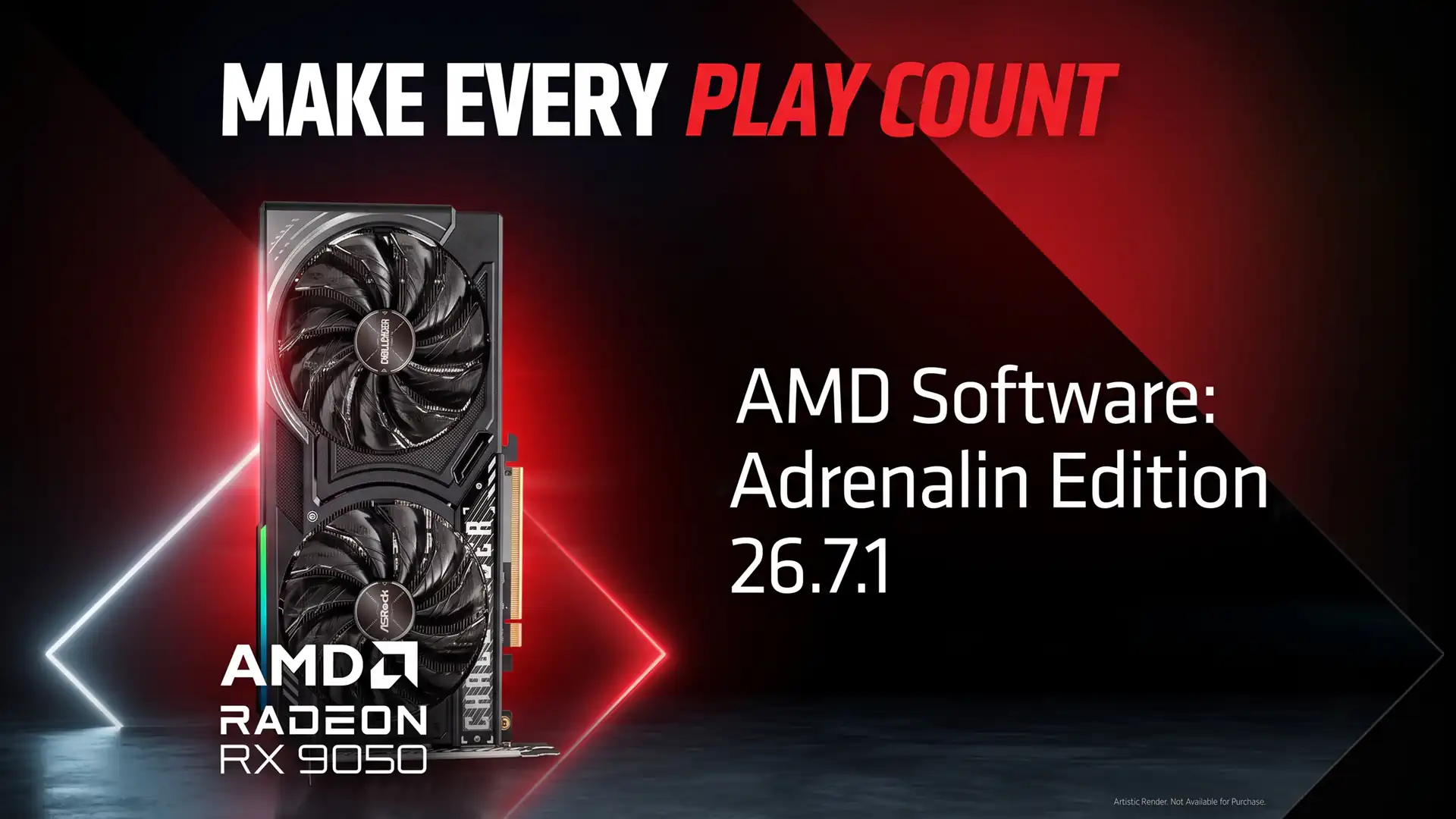 Драйвер AMD Adrenalin Edition 26.7.1 принес поддержку видеокарты Radeon RX 9050 и новых игр