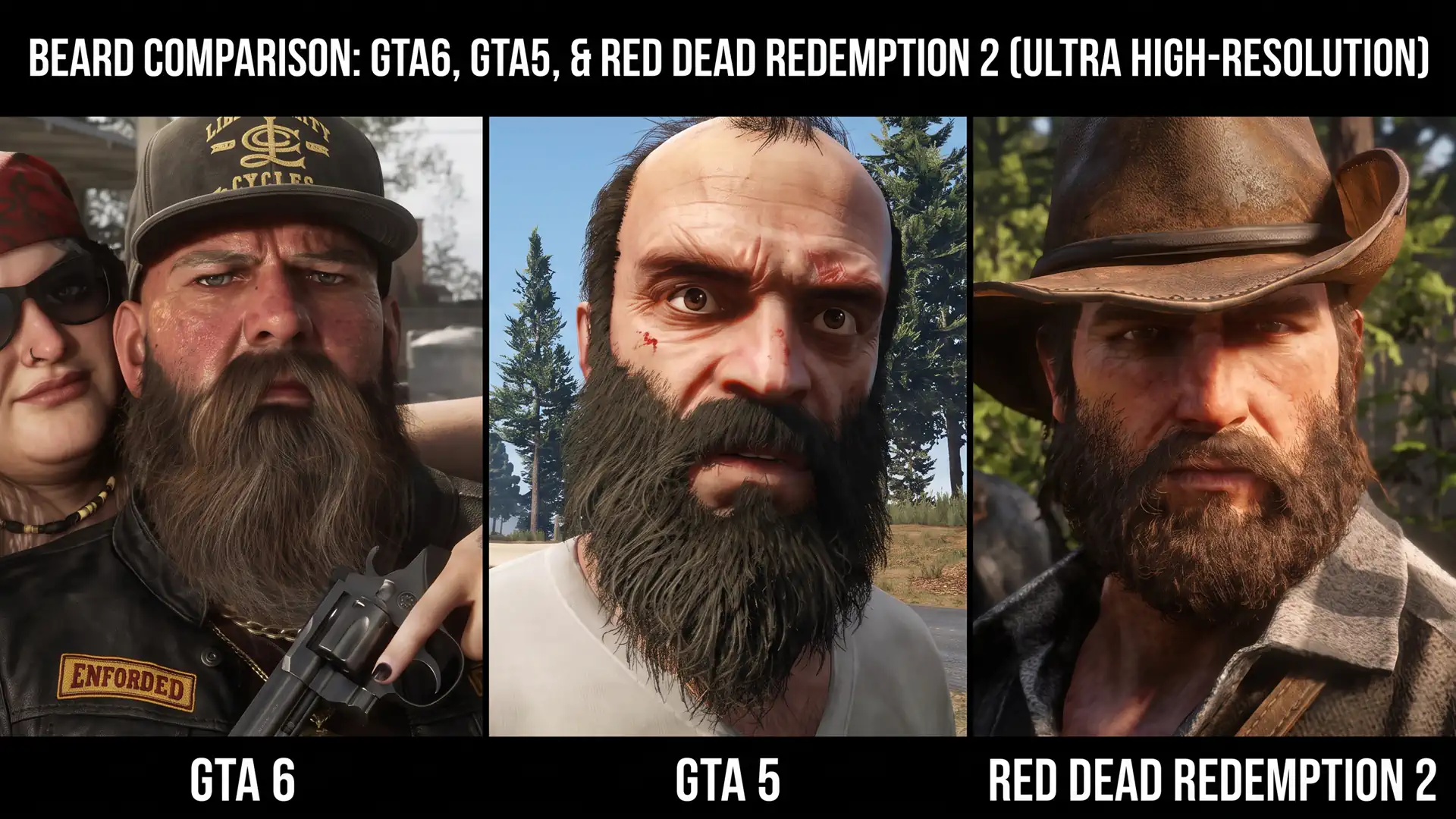 Особенности рендеринга волос между Grand Theft Auto VI и Red Dead Redemption 2