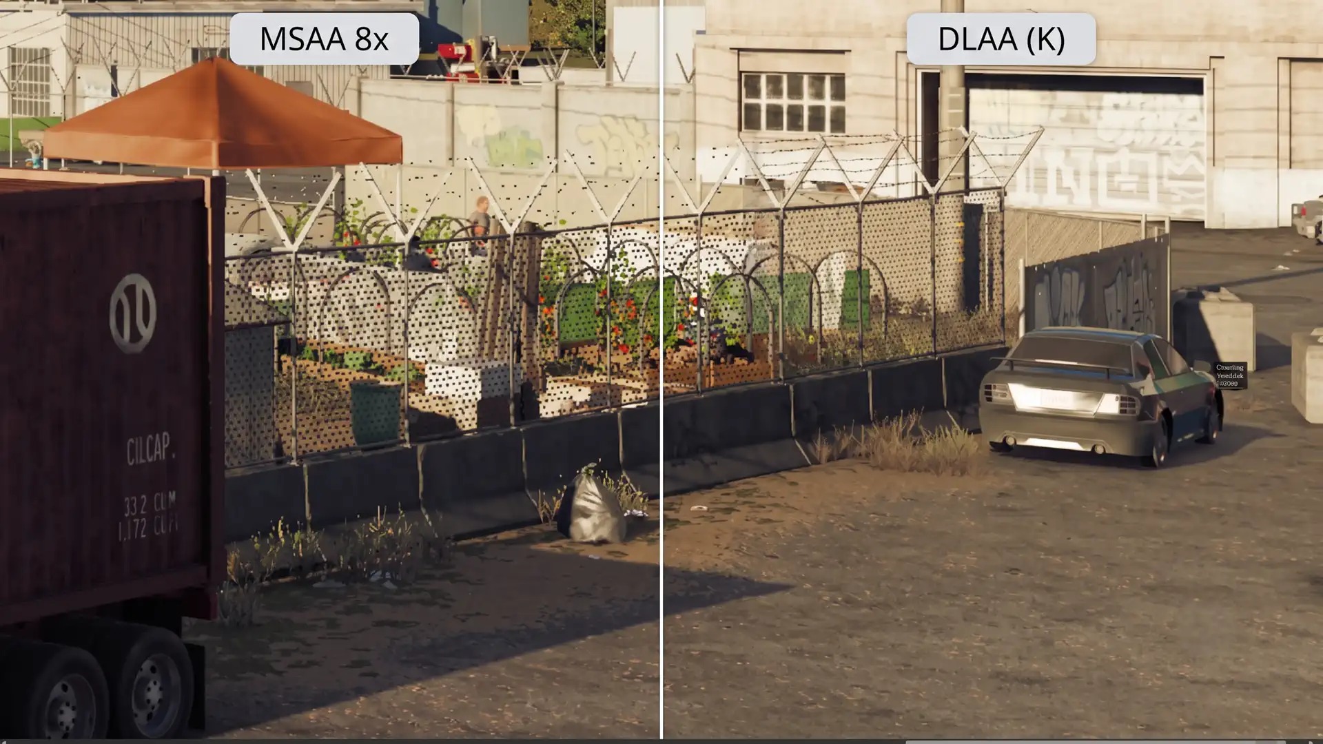 Сравнение MSAA 8x и DLAA в Watch Dogs 2 с помощью интеграции Luma Framework