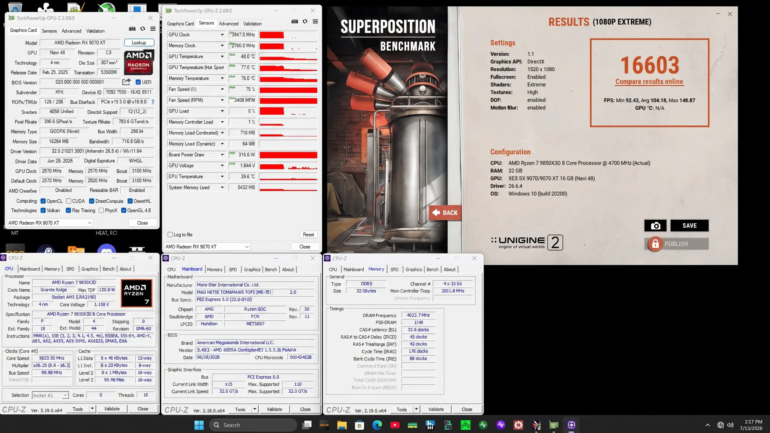 Результаты применения жидкого металла на Radeon RX 9070 XT