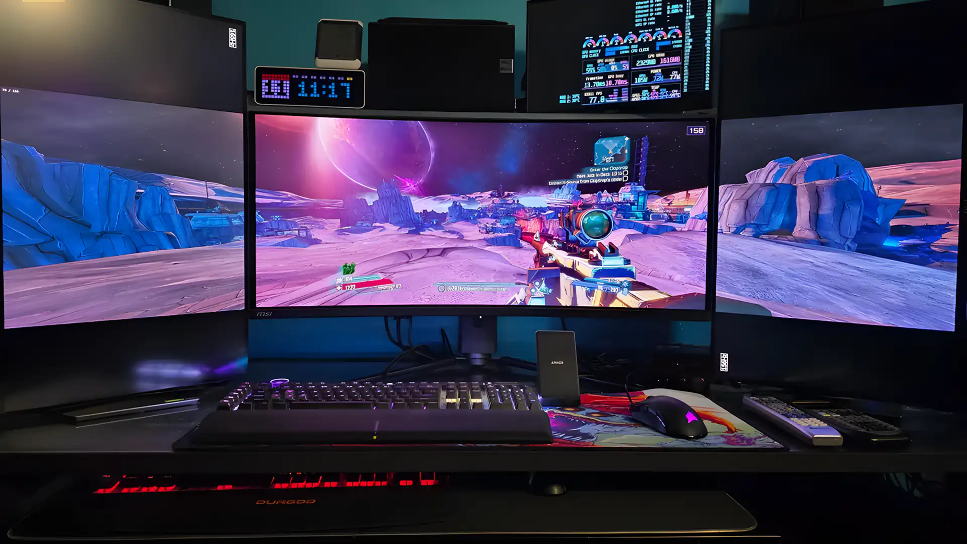 Энтузиаст объединил технологии Eyefinity и Lossless Scaling на трех разных мониторах
