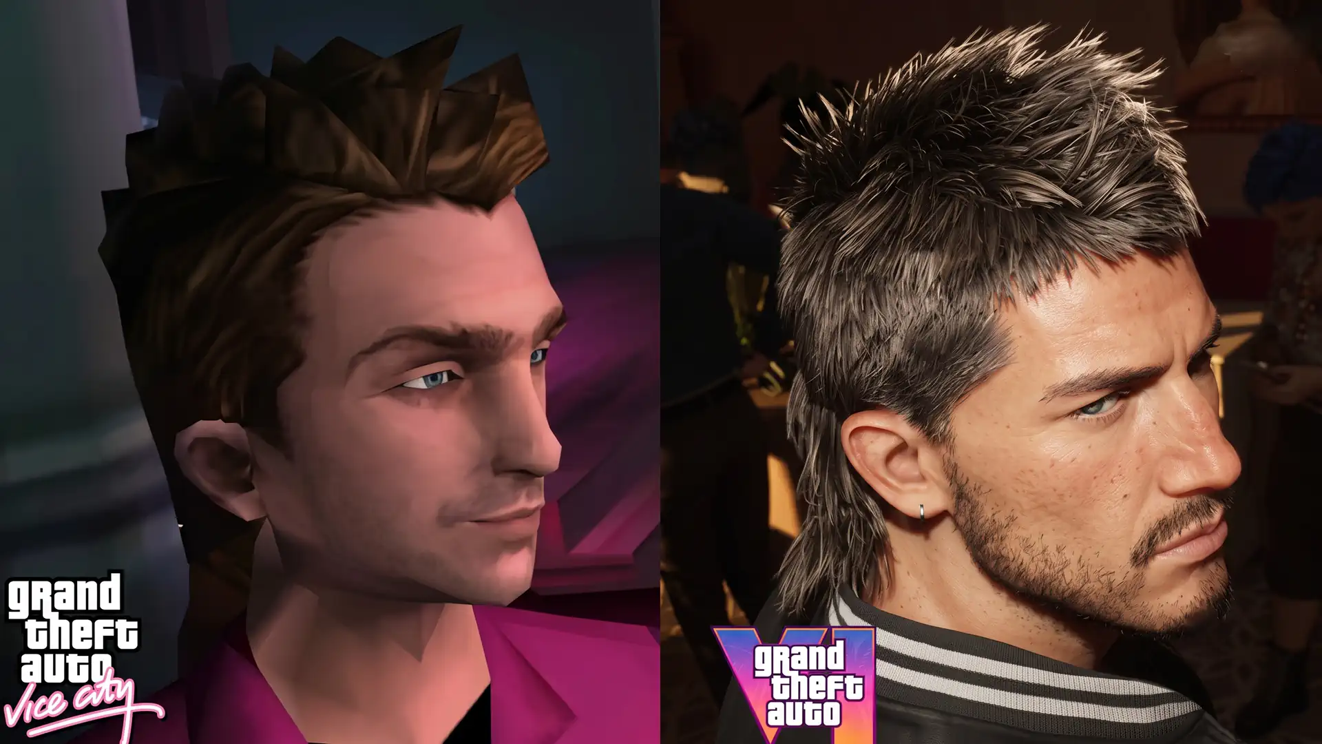 Эволюция графики персонажей между Grand Theft Auto Vice City и Grand Theft Auto VI